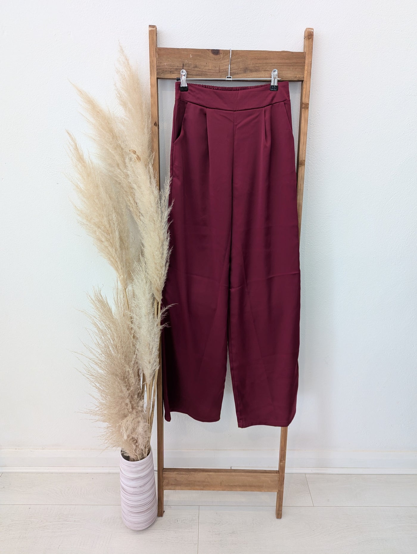 Eight Paris Burgandy Satin Trousers S RRP £39.99