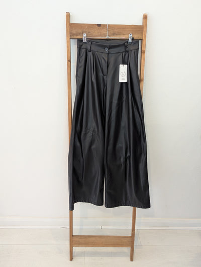 Blush Black Pleather Trousers NWT RRP £69 Large