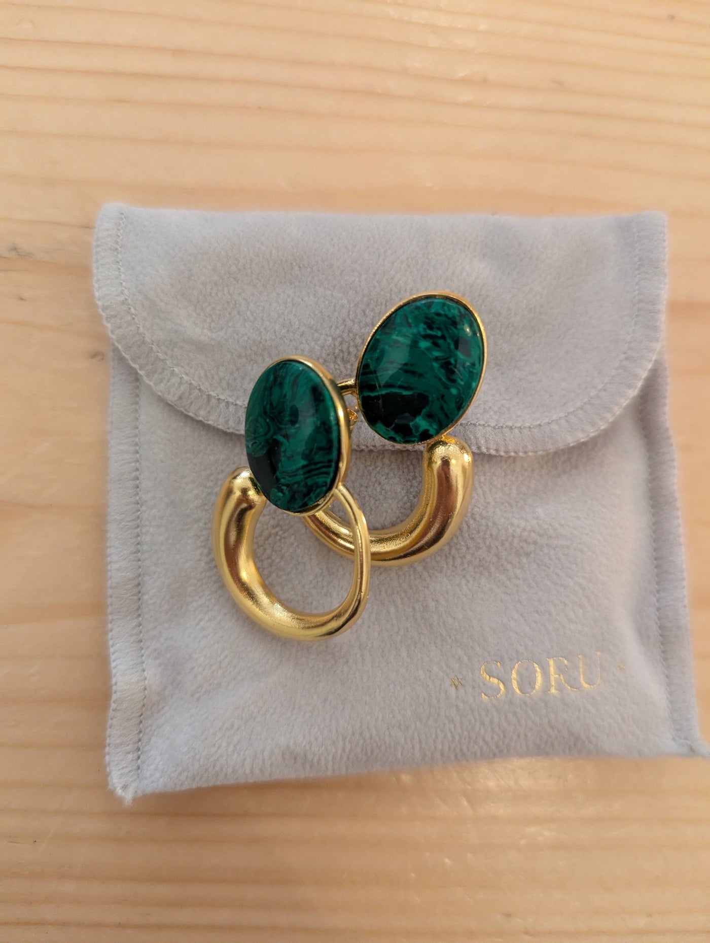Soru Green Malachite Earrings