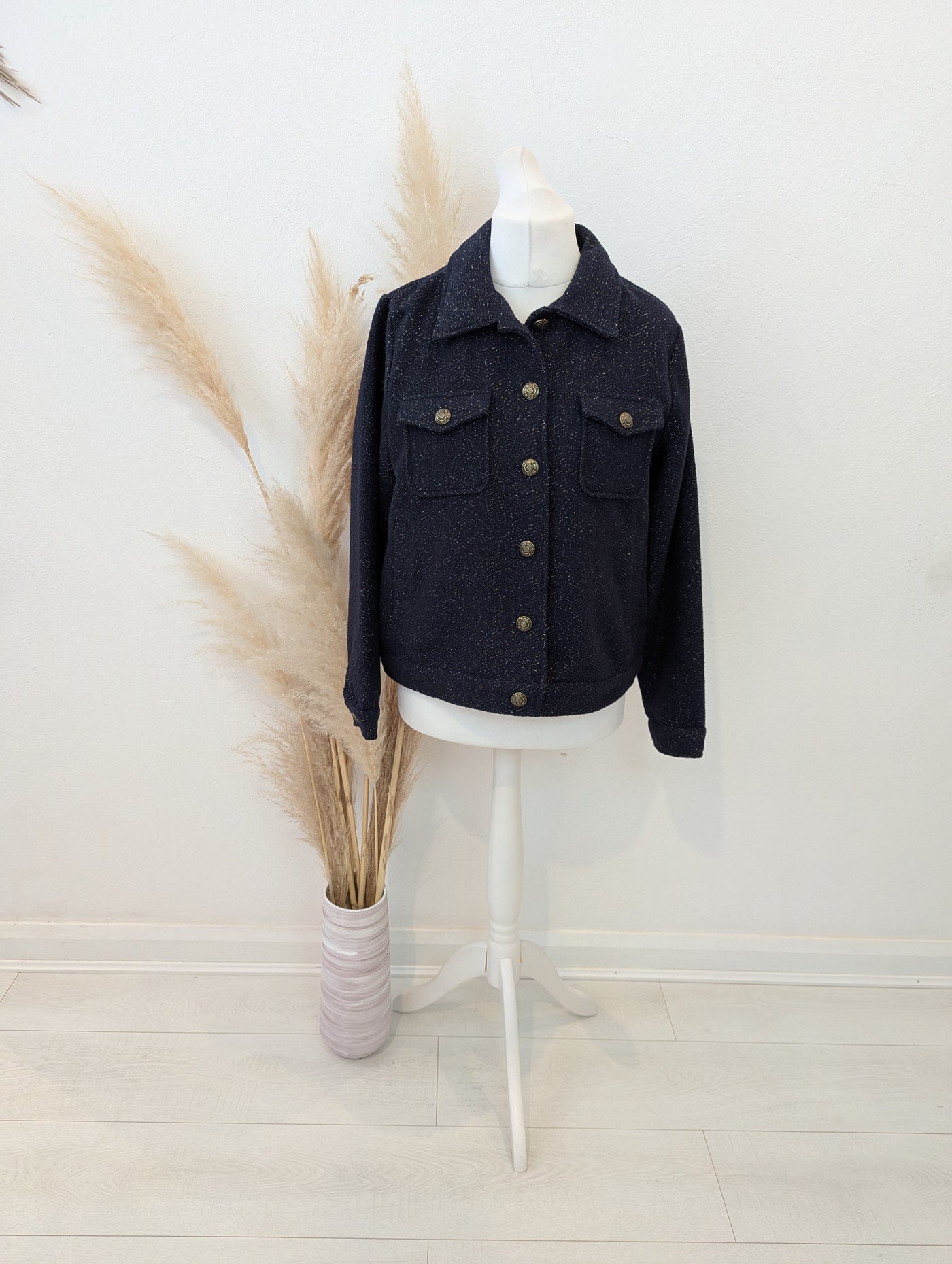 Ana Jakobs Navy Glitter Jacket L