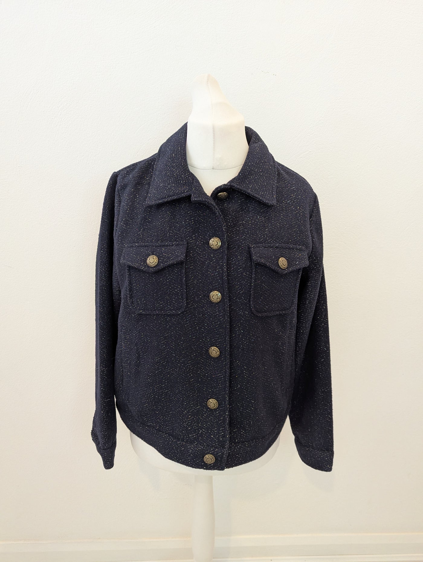 Ana Jakobs Navy Glitter Jacket L