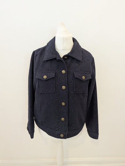 Ana Jakobs Navy Glitter Jacket L
