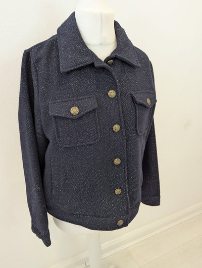 Ana Jakobs Navy Glitter Jacket L