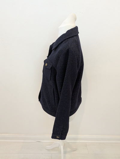 Ana Jakobs Navy Glitter Jacket L