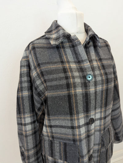 M&S Check Fringe Shacket M