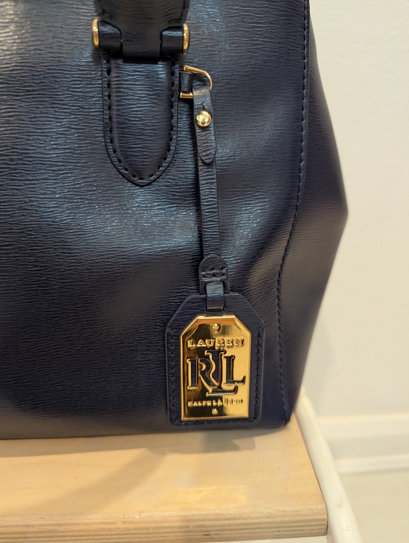 Ralph Lauren small navy Newbury tote