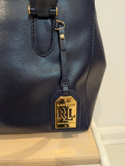 Ralph Lauren small navy Newbury tote