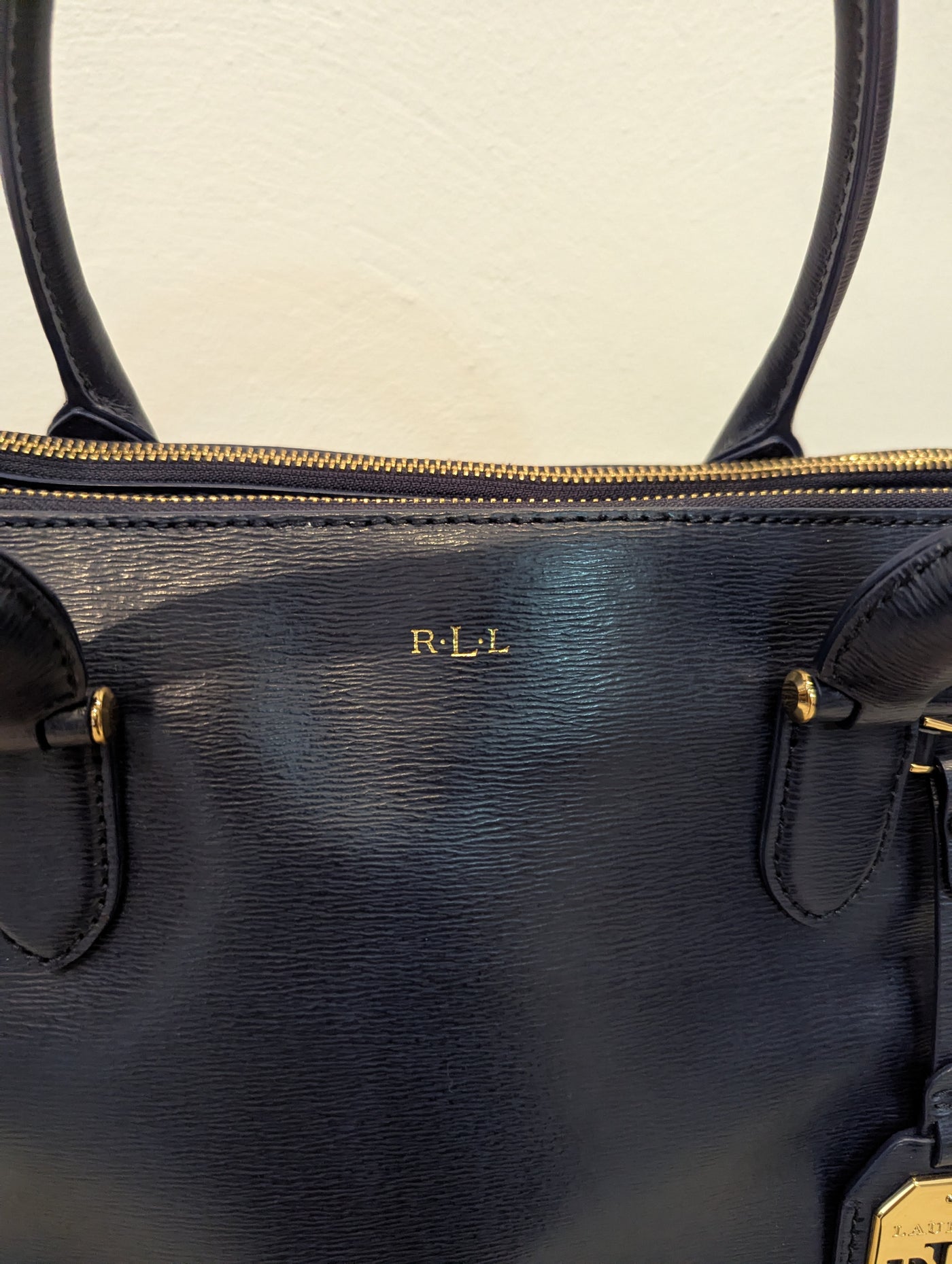 Ralph Lauren small navy Newbury tote