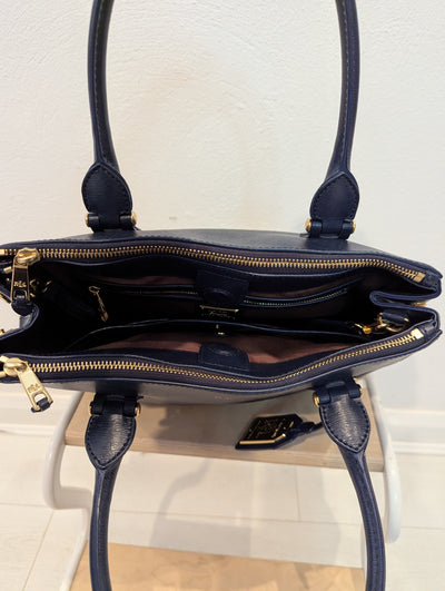 Ralph Lauren small navy Newbury tote