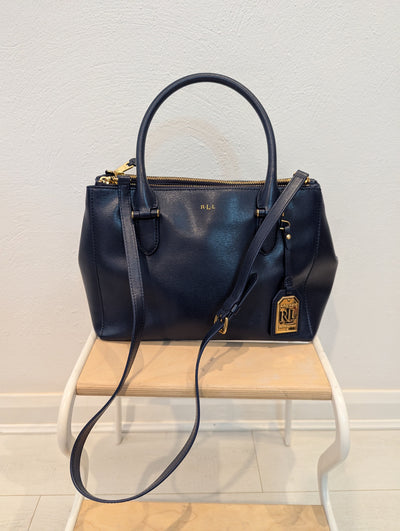 Ralph Lauren small navy Newbury tote