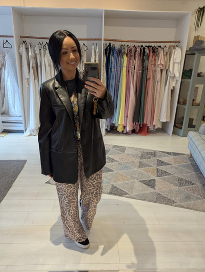 Zara Pleather Blazer L