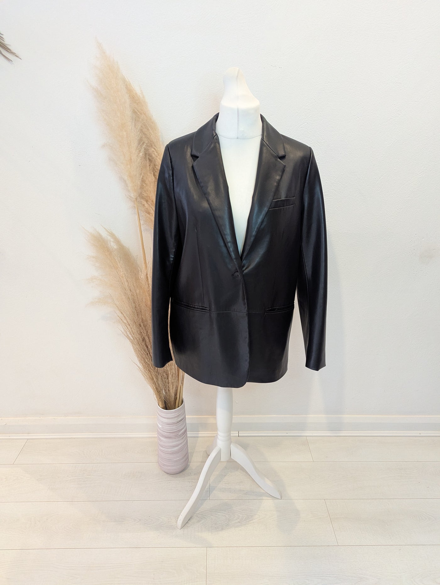 Zara Pleather Blazer L