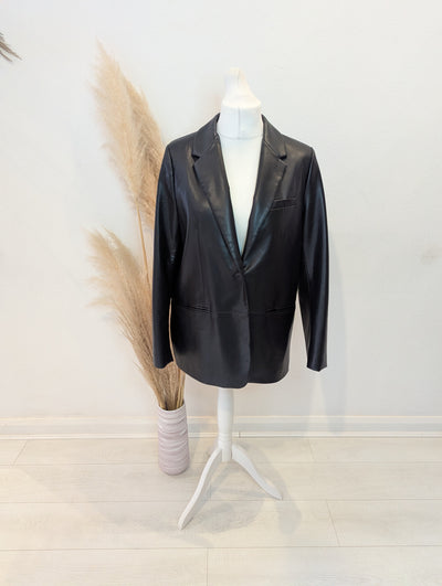 Zara Pleather Blazer L