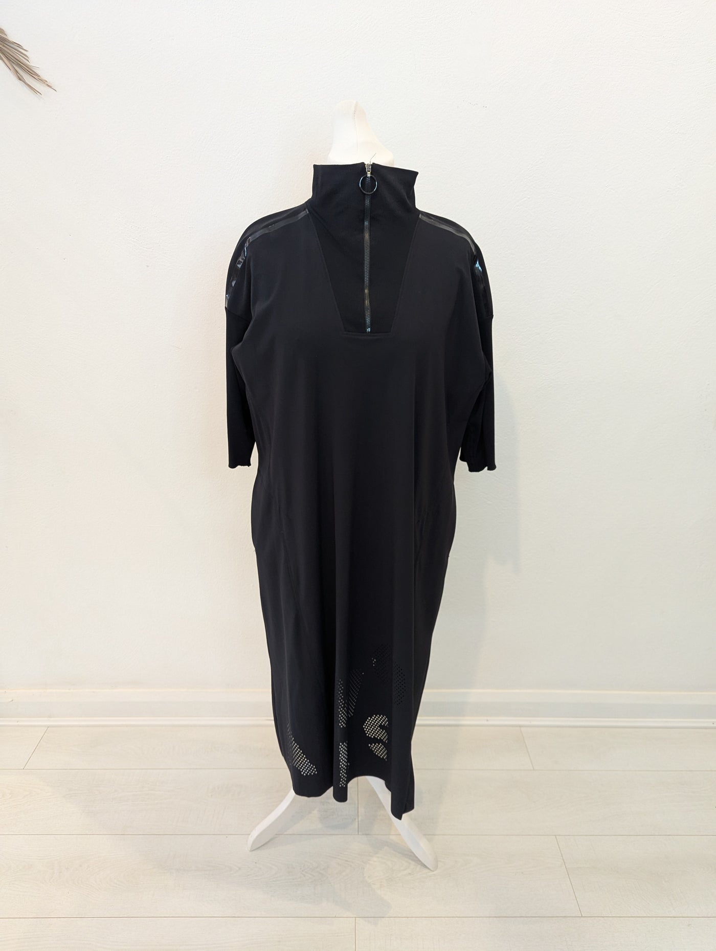 Marc Cain Sport Black Half Zip Dress L