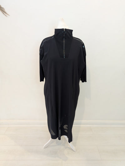 Marc Cain Sport Black Half Zip Dress L