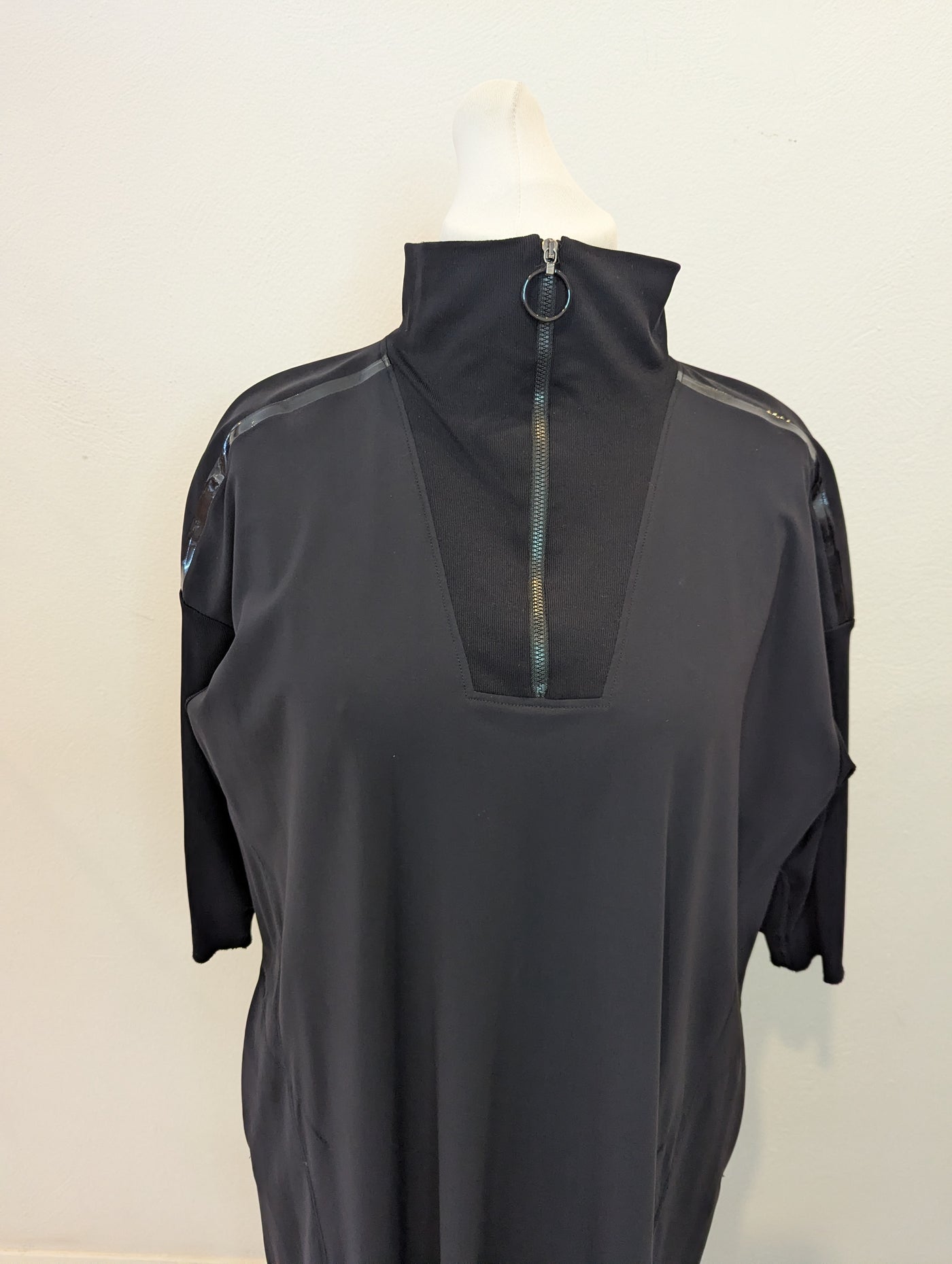 Marc Cain Sport Black Half Zip Dress L