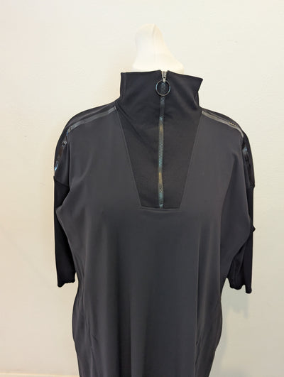 Marc Cain Sport Black Half Zip Dress L