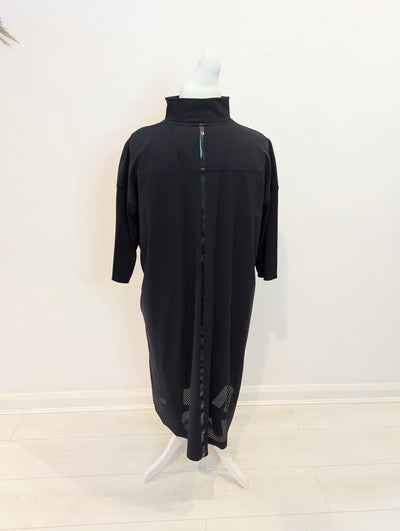 Marc Cain Sport Black Half Zip Dress L