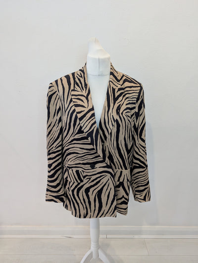 Zara Animal Print Blazer L