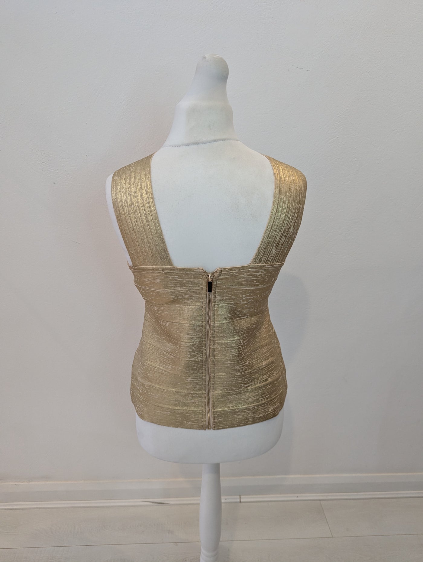 Karen Millen Gold Bandage Top L