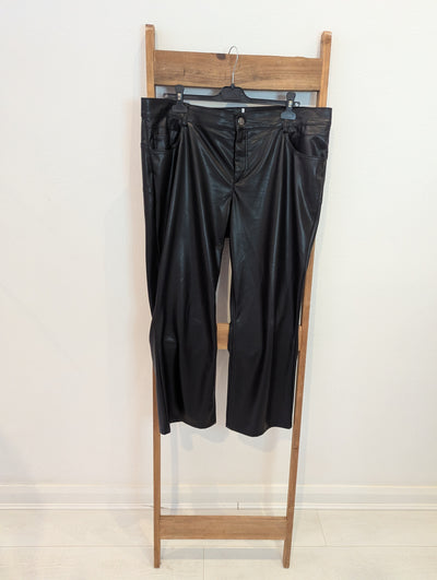 Gardeur Black Pleather trousers 22