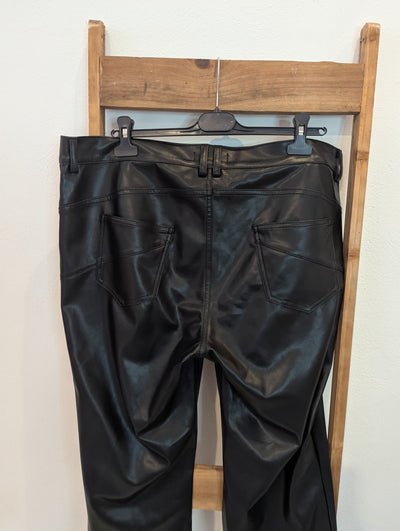 Gardeur Black Pleather trousers 22