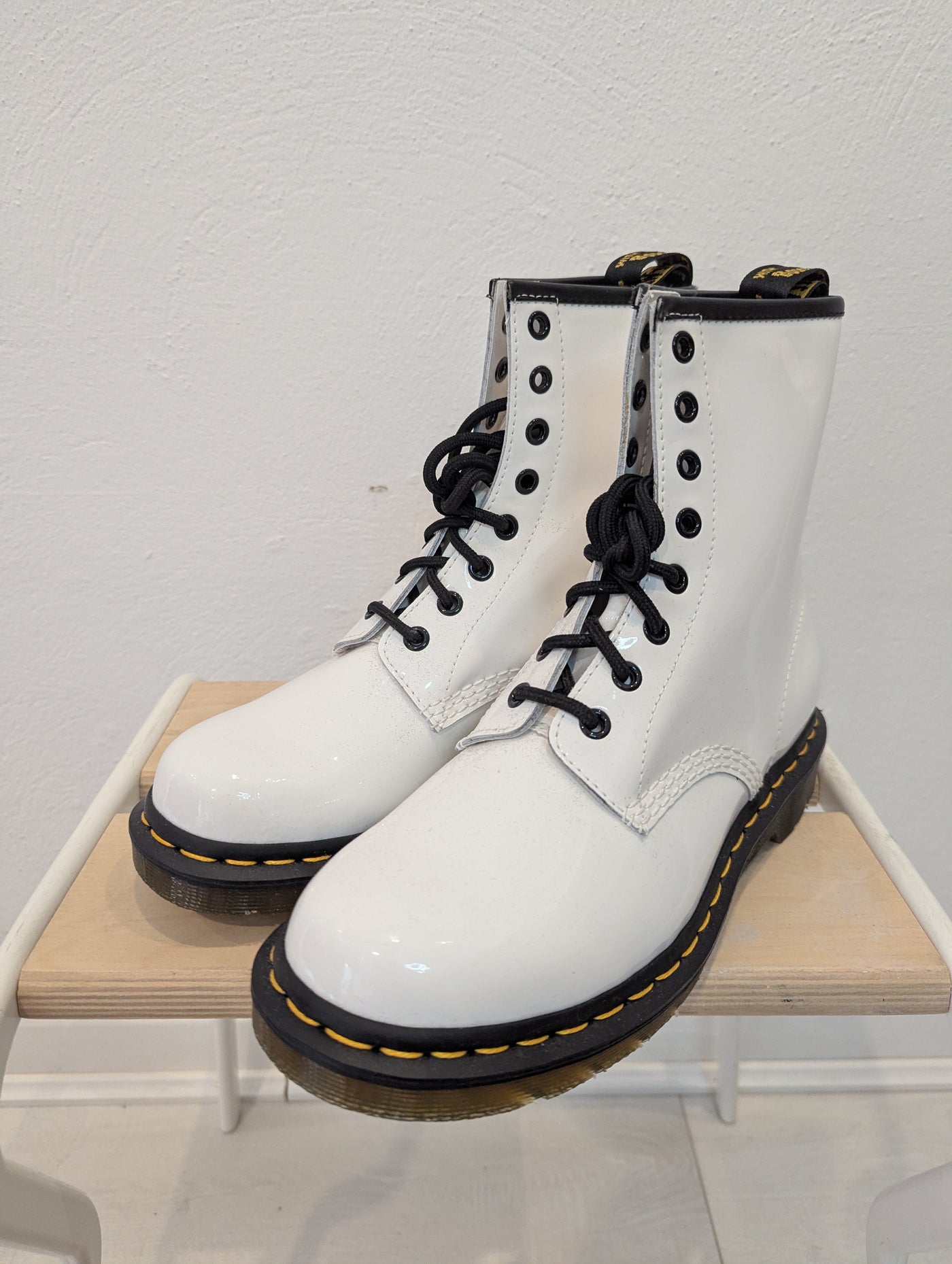 Dr Martens White Patent Leather 6.5 RRP £130