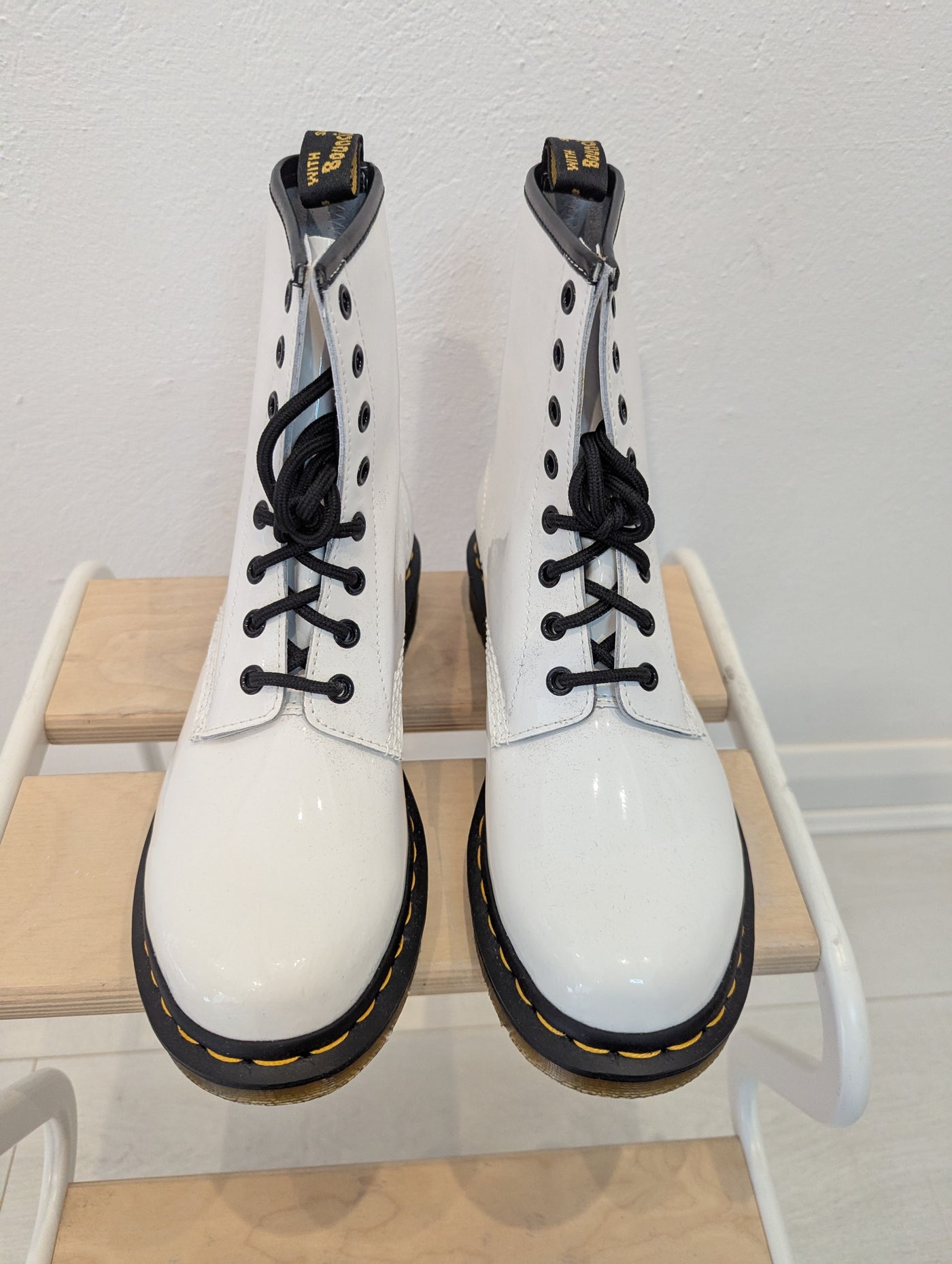 Dr Martens White Patent Leather 6.5 RRP £130
