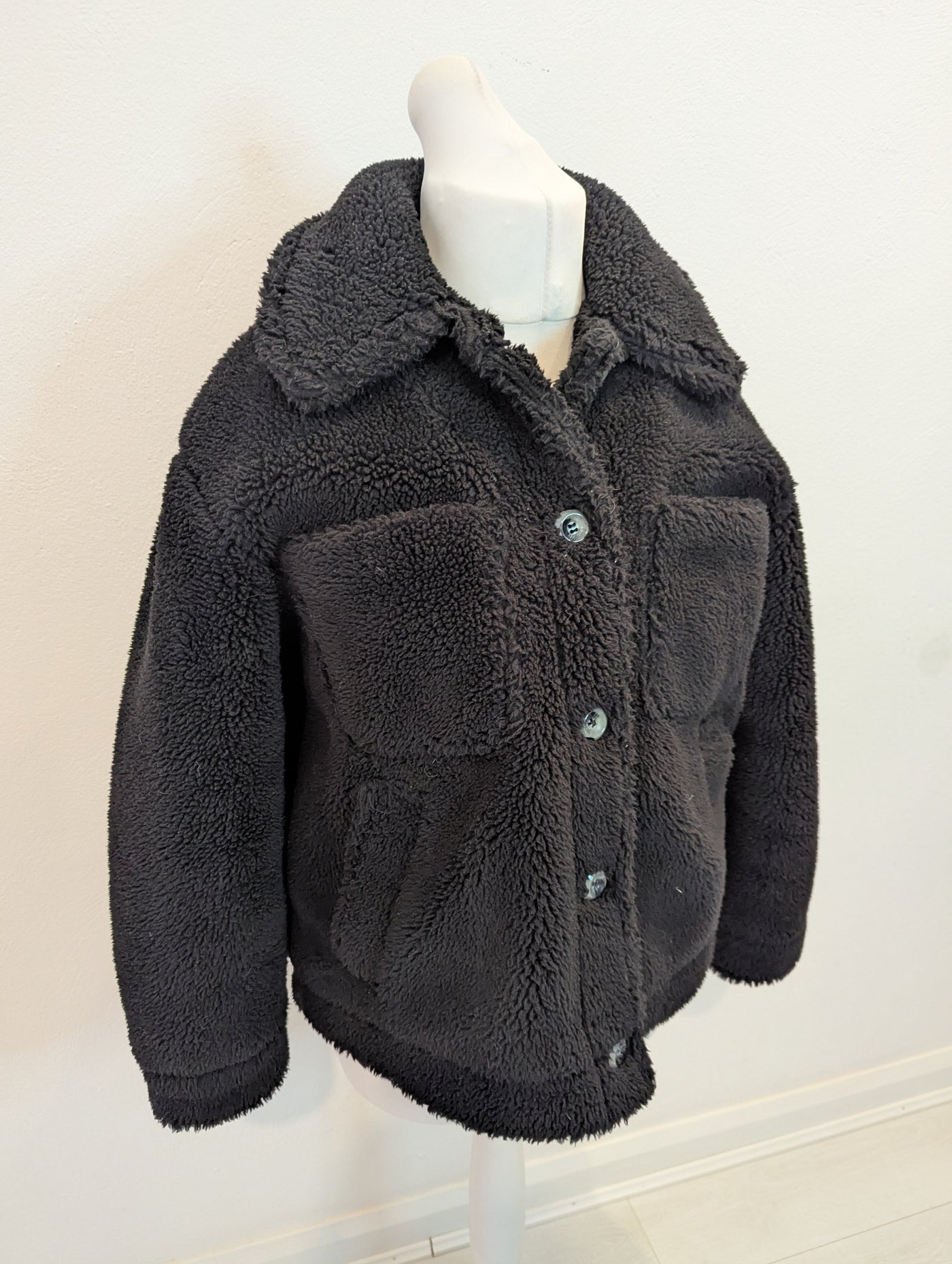 Topshop Black Teddy Jacket M (Petite)