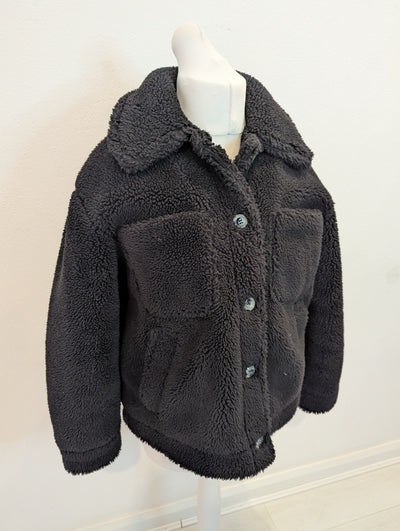 Topshop Black Teddy Jacket M (Petite)