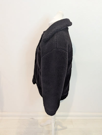 Topshop Black Teddy Jacket M (Petite)