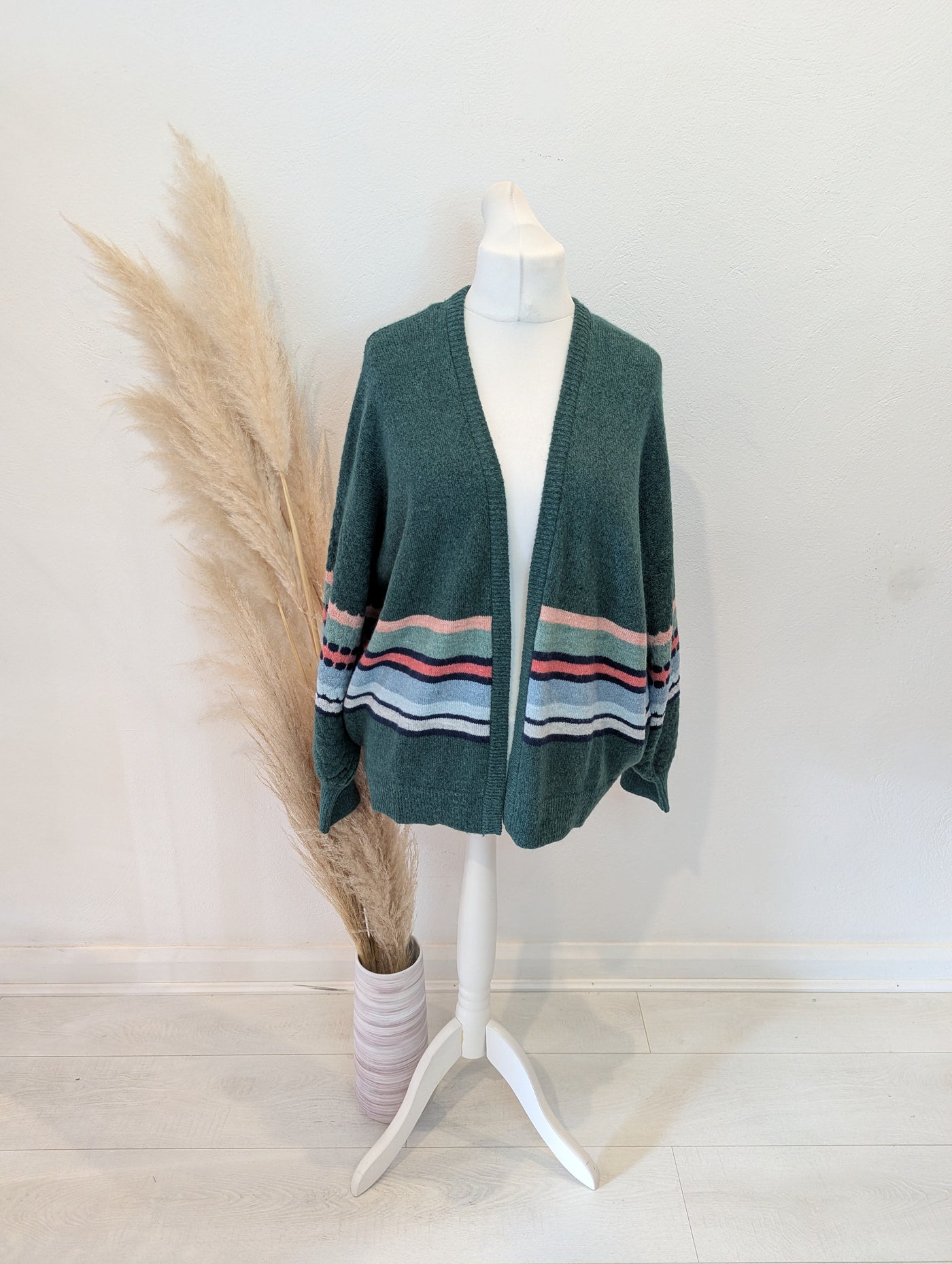 Lily & Me Green Stripe Cardigan 16 NWT RRP £65