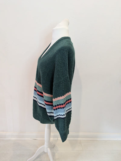 Lily & Me Green Stripe Cardigan 16 NWT RRP £65