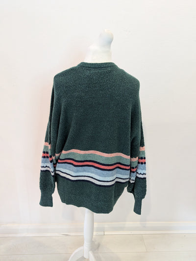 Lily & Me Green Stripe Cardigan 16 NWT RRP £65
