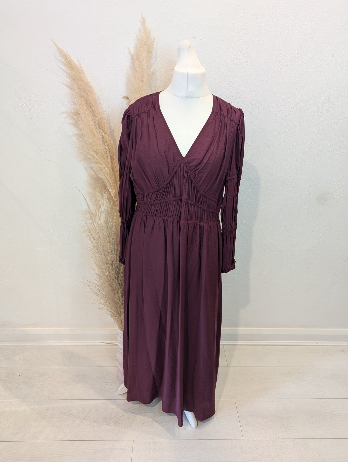 M&S Plum Maxi Dress 16 NWT