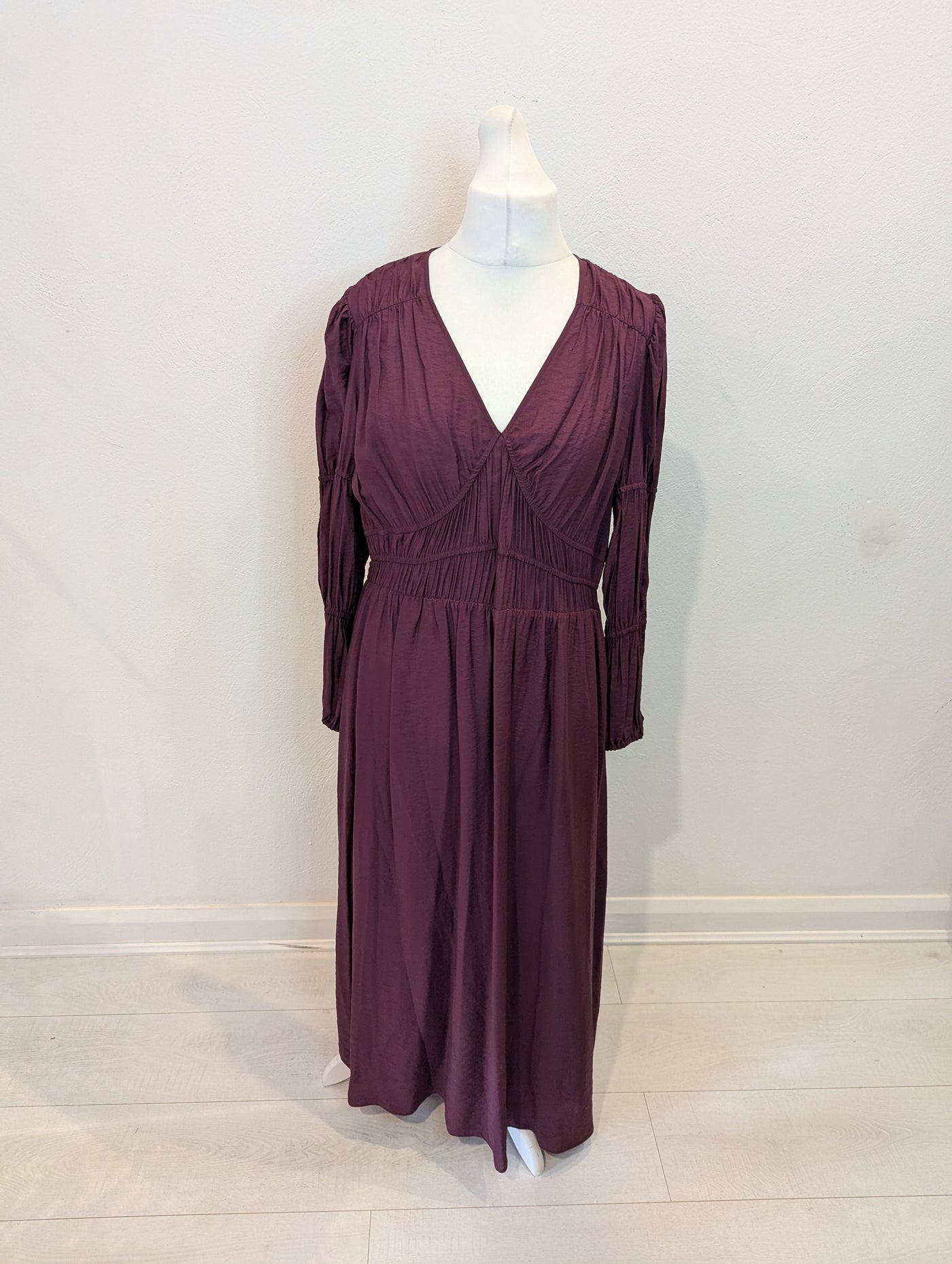 M&S Plum Maxi Dress 16 NWT
