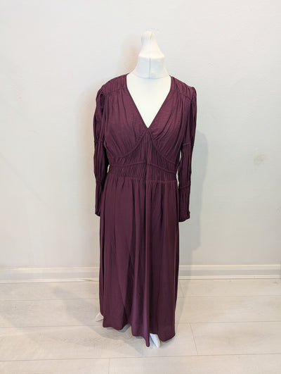 M&S Plum Maxi Dress 16 NWT