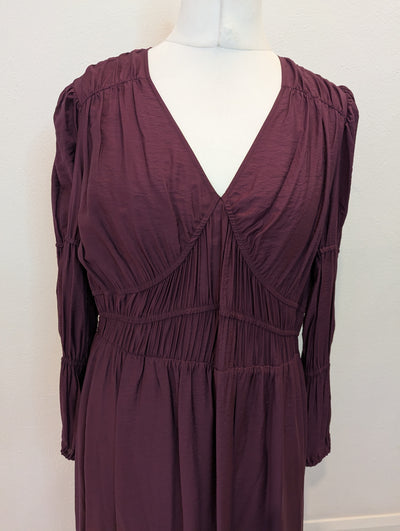 M&S Plum Maxi Dress 16 NWT