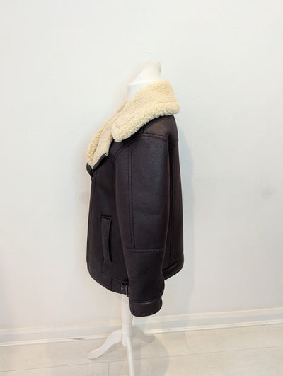 M&S Brown Aviator Jacket 16