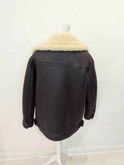 M&S Brown Aviator Jacket 16