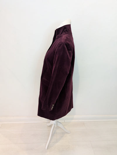 White Stuff Plum Velvet Coat 16 RRP £140