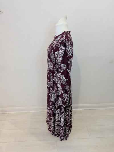 Finery Burgundy Paisley Dress 16 NWT 