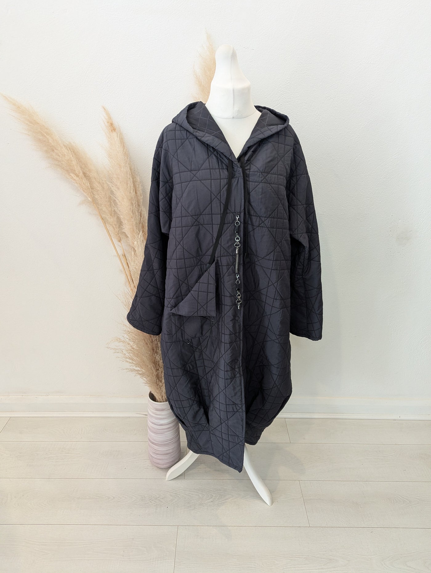 Naya Charcoal Quilted Coat Size 2