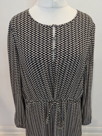 Saint + Sofia Black Print Maxi Dress Size 18
