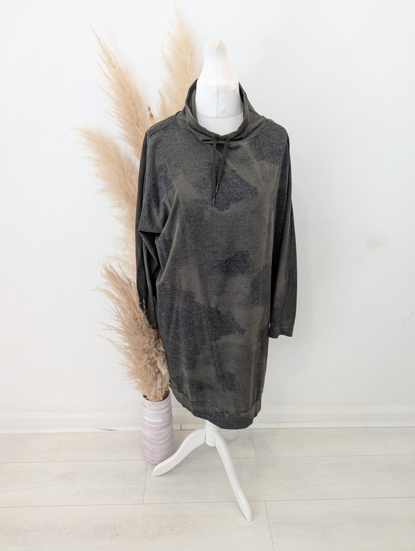 OSKA grey/ khaki pull neck dress 2