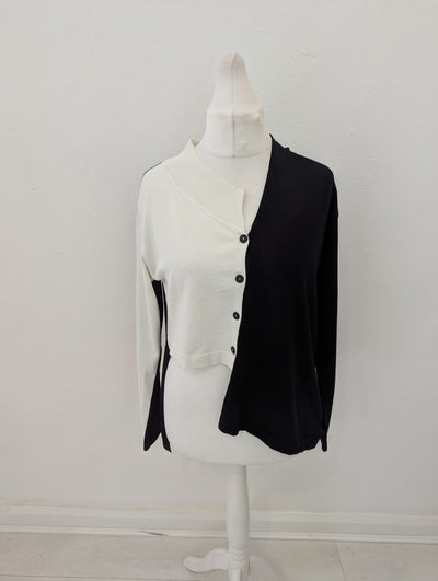 Sarah Pacini White/Black Cardigan One Size