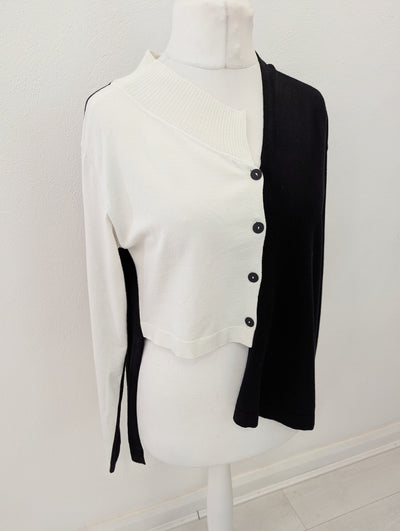 Sarah Pacini White/Black Cardigan One Size