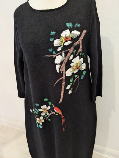 Lafan black hand painted dress L