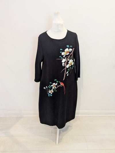 Lafan black hand painted dress L