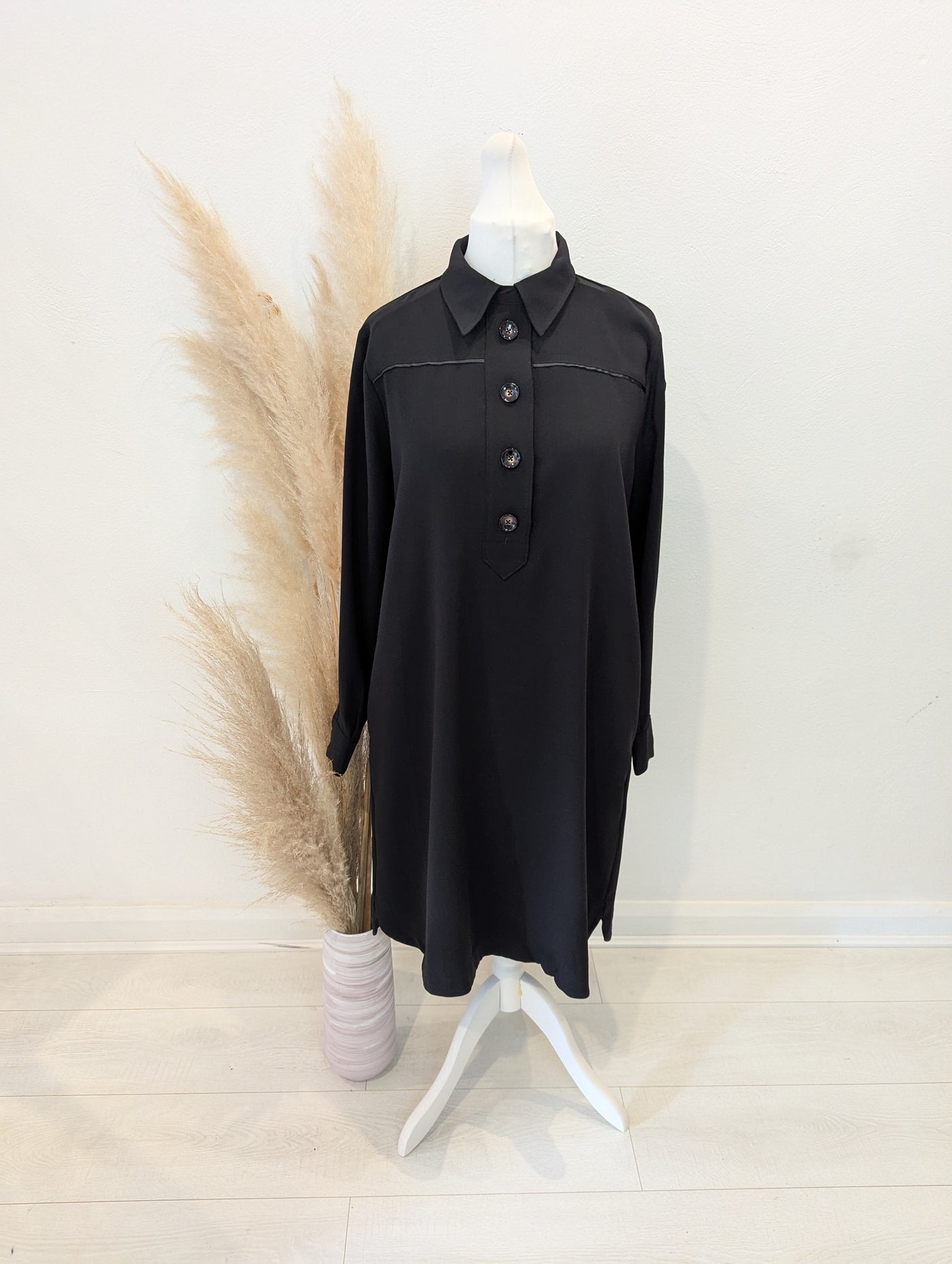 Mos Mosh Black Button Front Dress Size Medium